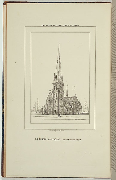 Title: R.C. Church, Hawthorne. | Date: 1869 | Technique: lithograph, printed in black ink, from one stone