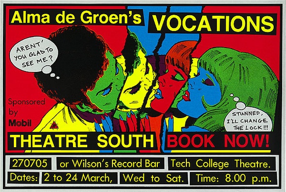 Artist: b'Cullen, Gregor.' | Title: b'Vocations.' | Date: 1982, before 2 March | Technique: b'screenprint, printed in colour, from four stencils' | Copyright: b'\xc2\xa9 Michael Callaghan'