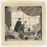 Artist: FEINT, Adrian | Title: The collector. | Date: (1925) | Technique: etching, printed in black ink, from one plate | Copyright: Courtesy the Estate of Adrian Feint
