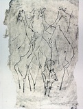 Artist: MACQUEEN, Mary | Title: Giraffes | Date: 1966 | Technique: transfer-lithograph, printed in black ink, from one plate | Copyright: Courtesy Paulette Calhoun, for the estate of Mary Macqueen