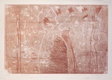 Artist: b'Forbes, Clem.' | Title: b'Water lilly pond.' | Date: 1977 | Technique: b'monoprint, printed in red ink, from one plate'