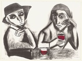 Artist: b'Dickerson, Robert.' | Title: b'Glass of wine' | Date: 1999, February | Technique: b'lithograph, printed in black ink, from one stone [or plate]; hand-coloured'