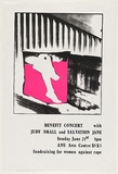 Artist: Megalo International Screenprinting Collective. | Title: Benefit Concert with Judy Small and Salvation Jane | Date: 1981 | Technique: screenprint, printed in colour, from two stencils | Copyright: © Gaida Cirulis