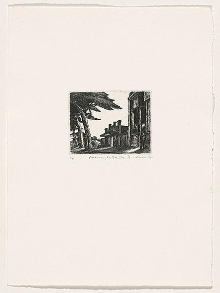 Artist: b'AMOR, Rick' | Title: b'Evening by the sea.' | Date: 1998 | Technique: b'etching, printed in black ink, from one plate'