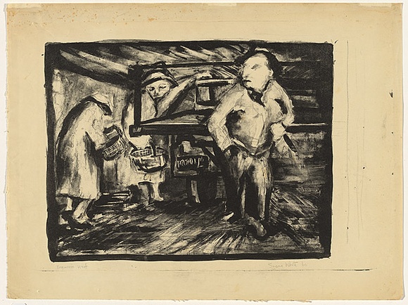 Artist: b'White, Susan Dorothea.' | Title: b'Thieves at the market' | Date: 1960 | Technique: b'lithograph, printed in black ink, from one stone'