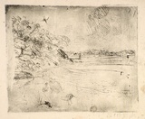 Artist: b'BOYD, Arthur' | Title: b'(Landscape with birds).' | Date: 1960-70 | Technique: b'etching, printed in black ink, from one plate' | Copyright: b'Reproduced with permission of Bundanon Trust'