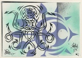 Artist: b'PHIBS,' | Title: b'Octopus.' | Date: 2004 | Technique: b'stencil, printed in colour, from multiple stencils'