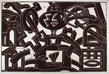 Artist: b'Komis, Van.' | Title: b'Guardian' | Date: 1987, June | Technique: b'linocut, printed in black ink, from one block'
