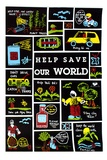 Artist: THOI | Title: Help save our world | Technique: screenprint, printed in colour, from four stencils