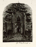 Artist: OGILVIE, Helen | Title: College idyll. | Date: (1953) | Technique: wood-engraving, printed in black ink, from one block