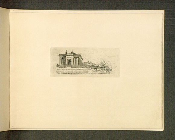 Artist: b'Jones, Henry Gilbert.' | Title: b'Wesleyan Chapel, with a view in Queen Street.' | Date: 1841-45 | Technique: b'etching, printed in black ink, from one copper/plate'