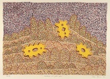 Artist: b'Bowen, Dean.' | Title: b'Landscape with yellow gears' | Date: 1989 | Technique: b'lithograph, printed in colour, from multiple stones'