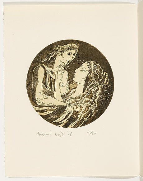 Artist: b'Boyd, Hermia.' | Title: b'Alcaeus and Sappho.' | Date: 1978 | Technique: b'etching and aquatint'