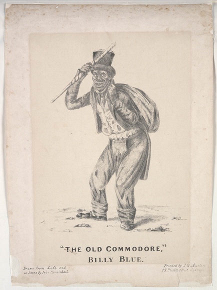 Artist: Rodius, Charles. | Title: Billy Blue 'The old Commodore'. | Date: 26 July 1834 (first noted) | Technique: pen-lithograph, printed in black ink, from one stone
