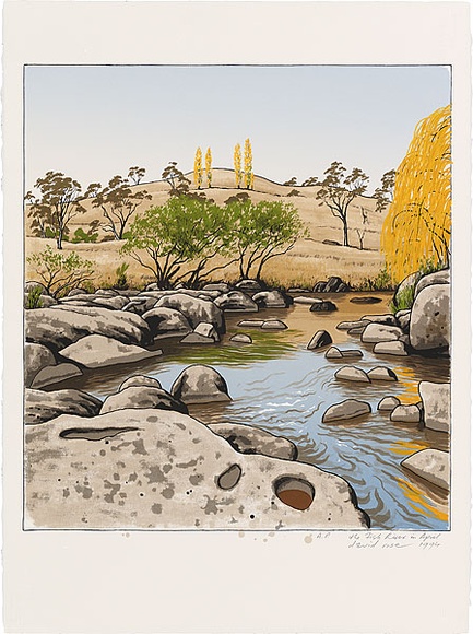 Artist: b'Rose, David.' | Title: b'The Fish River in April' | Date: 1994 | Technique: b'screenprint, printed in colour, from multiple stencils'