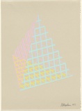 Artist: Flugelman, Bert. | Title: (Pyramid in mesh). | Date: 1972 | Technique: screenprint, printed in colour, from four stencil | Copyright: © Bert Flugelman