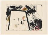 Title: b'Table and prism' | Date: 1976 | Technique: b'lithograph, printed in black ink, from one stone, hand-coloured in pencil and pastel'