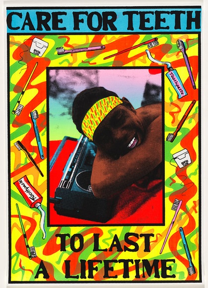 Artist: b'UNKNOWN' | Title: b'Care for teeth to last a lifetime' | Date: 1988 | Technique: b'screenprint, printed in colour, from multiple stencils'