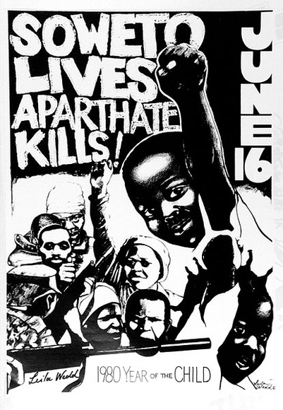 Artist: b'Wedd, Leila.' | Title: b'Soweto lives Aparthate kills' | Technique: b'screenprint, printed in colour, from multiple stencils'