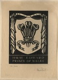Artist: FEINT, Adrian | Title: Bookplate: H R H Edward Prince of Wales. | Date: (1934) | Technique: wood-engraving, printed in black ink, from one block | Copyright: Courtesy the Estate of Adrian Feint