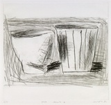 Artist: b'Lincoln, Kevin.' | Title: b'Two bowls 2' | Date: 1982 | Technique: b'drypoint, printed in black ink with plate-tone, from one plate' | Copyright: b'\xc2\xa9 Kevin Lincoln. Licensed by VISCOPY, Australia'