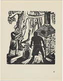 Artist: Gale, Len. | Title: <p>The blacksmith.</p> | Date: 1954 | Technique: linocut, printed in black ink, from one block
