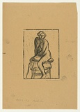 Artist: Groblicka, Lidia. | Title: Model [seated]. | Date: 1955-56 | Technique: woodcut, printed in black ink, from one block