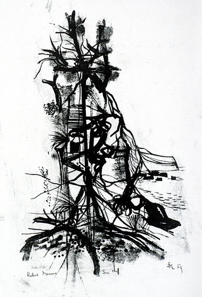 Artist: b'Grieve, Robert.' | Title: b'Sea cliff' | Date: 1959 | Technique: b'lithograph, printed in black ink, from one zinc plate'