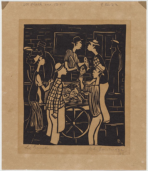 Artist: b'Bainbridge, John.' | Title: bLil' Bourke. | Date: 1945 | Technique: b'linocut, printed in black ink, from one block'