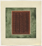Artist: b'SELLBACH, Udo' | Title: b'(Pattern with border)' | Date: (1967) | Technique: b'etching, aquatint printed in colour from two? plates'