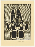 Artist: b'STREET, Mervyn' | Title: b'Animal tracks' | Date: 1994, October-November | Technique: b'linocut, printed in black ink, from one block'