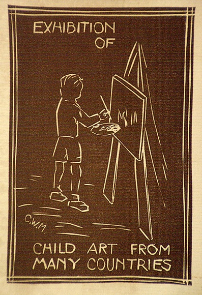 Artist: b'McMahon, Christopher.' | Title: b'Exhibition of child art from many countries.' | Date: c.1940 | Technique: b'linocut, printed in brown ink, from one block'