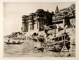 Artist: b'LINDSAY, Lionel' | Title: bRajah's Palace, Benares | Date: 1930 | Technique: b'drypoint, printed in brown ink, from one plate' | Copyright: b'Courtesy of the National Library of Australia'