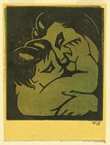 Artist: b'Bell, George..' | Title: b'not titled (mother and child).' | Date: c.1940 | Technique: b'linocut, printed in black ink, from one block'