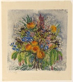 Artist: b'PRESTON, Margaret' | Title: b'Grevillea leucopteris.' | Date: 1946 | Technique: b'monotype, printed in colour, from one masonite sheet' | Copyright: b'\xc2\xa9 Margaret Preston. Licensed by VISCOPY, Australia'