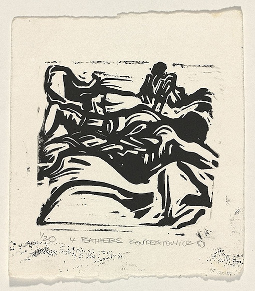 Title: 4 bathers | Date: 1983 | Technique: linocut, printed in black ink, from one block