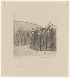 Artist: b'WILLIAMS, Fred' | Title: b'Forest at Almerton. Number 1' | Date: 1962 | Technique: b'etching, engraving, drypoint, printed in black ink, from one copper plate' | Copyright: b'\xc2\xa9 Fred Williams Estate'