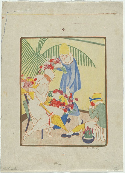 Artist: b'Proctor, Thea.' | Title: b'The flower shop.' | Date: c.1920 | Technique: b'lithograph, printed in colour, from four stones' | Copyright: b'\xc2\xa9 Art Gallery of New South Wales'