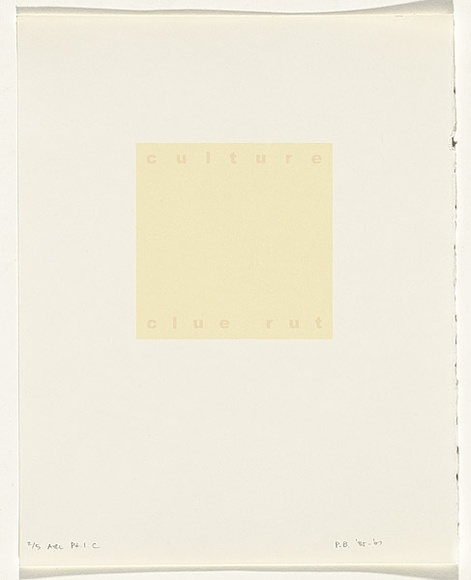 Artist: Burgess, Peter. | Title: culture: clue rut. | Date: 2001 | Technique: computer generated inkjet prints, printed in colour, from digital files