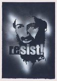 Artist: Azlan. | Title: Resist. | Date: 2003 | Technique: stencil, printed in white/silver ink, from one stencil