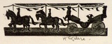 Artist: OGILVIE, Helen | Title: not titled [Landau with Duke and Duchess] | Date: (1947) | Technique: wood-engraving, printed in black ink, from one block