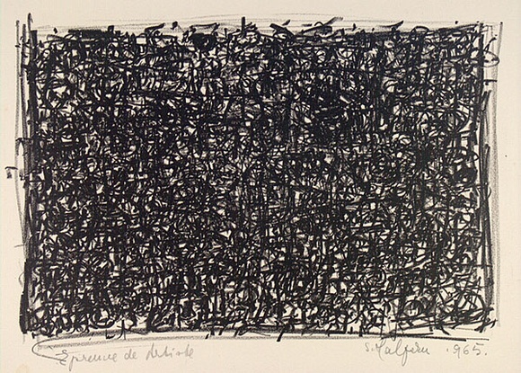 Artist: b'Halpern, Stacha.' | Title: b'not titled [Abstraction]' | Date: 1965 | Technique: b'lithograph, printed in black ink, from one stone [or plate]'