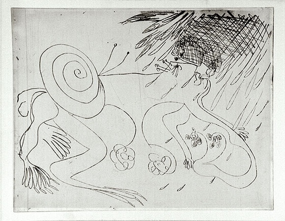 Artist: b'BOYD, Arthur' | Title: b'Nebuchadnezzar with a snail on his back.' | Date: (1968-69) | Technique: b'etching, printed in black ink, from one plate' | Copyright: b'Reproduced with permission of Bundanon Trust'