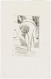 Artist: b'MADDOCK, Bea' | Title: b'Demonstration drypoint (Bending figure)' | Date: 1967 | Technique: b'drypoint and etching, printed in black ink, from one plate'