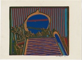 Artist: MEYER, Bill | Title: Stripes | Date: 1969 | Technique: linocut, printed in colour, from five blocks | Copyright: © Bill Meyer