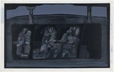 Artist: Senbergs, Jan. | Title: Three travellers | Date: 1966 | Technique: screenprint, printed in colour, from multiple stencils | Copyright: © Jan Senbergs. Licensed by VISCOPY, Australia