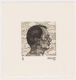 Artist: b'KEMPSON, Michael' | Title: b'Self portrait' | Date: 2004 | Technique: b'etching and open-bite, printed in black ink, from one plate'