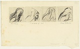 Artist: b'WALKER, Murray' | Title: b'Four studies of Carol' | Date: 1963 | Technique: b'etching, printed in black ink, from four plates'