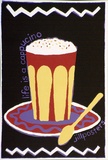 Artist: b'JILL POSTERS 1' | Title: b'Postcard: Life is a cappucino' | Date: 1983-87 | Technique: b'screenprint, printed in colour, from four stencils'