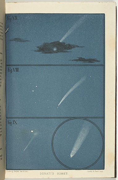 Title: bDonati's Comet [fig VII to IX]. | Date: 1859 | Technique: b'lithograph, printed in colour, from multiple stones'